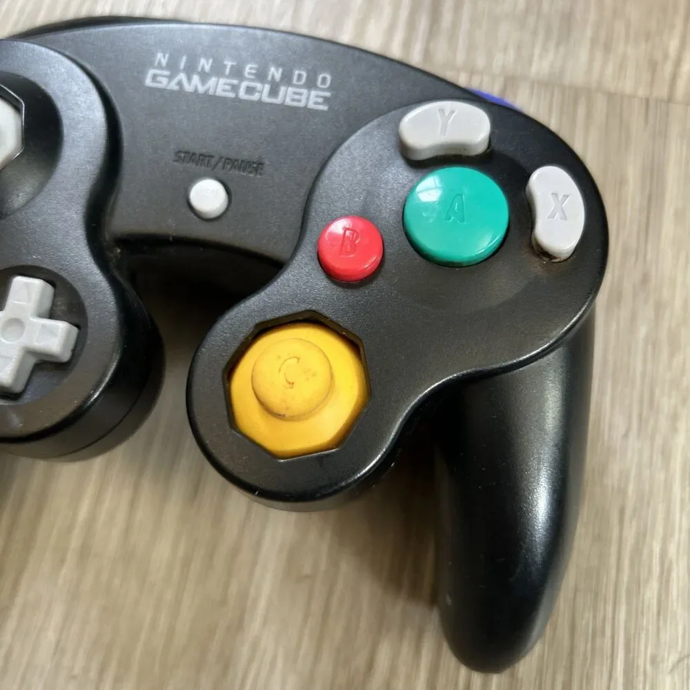 Nintendo GameCube Controller Black DOL-003 Official OEM Authentic Tested Works